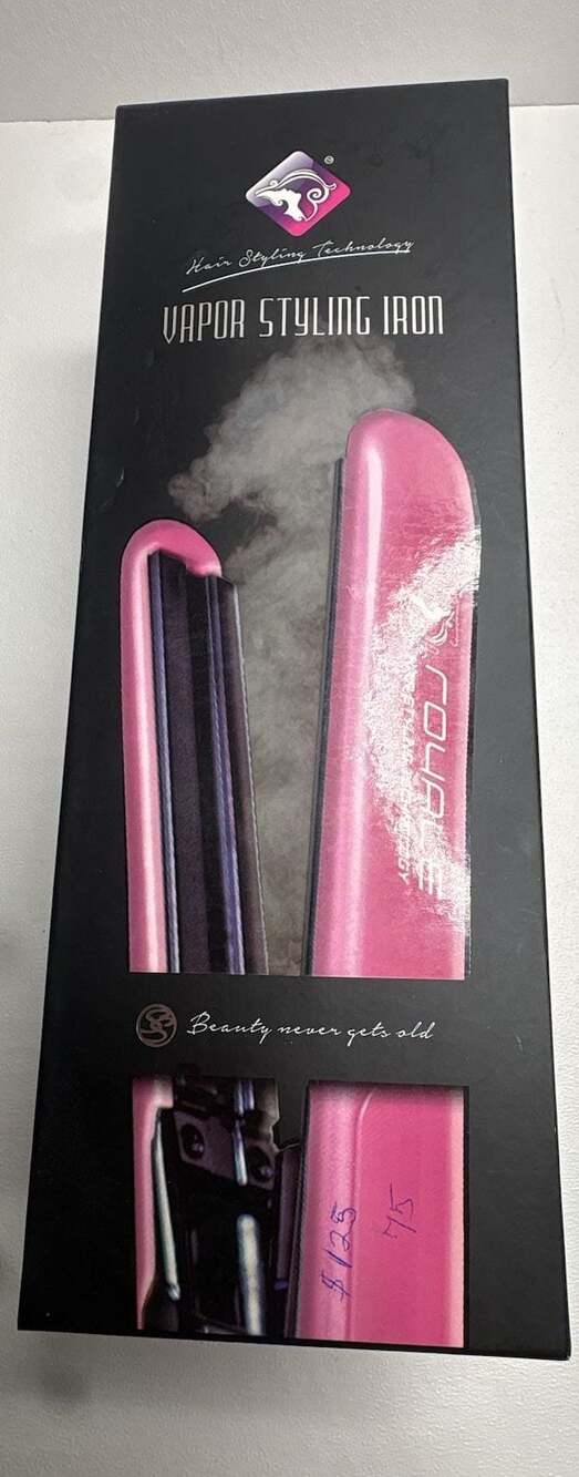 Ceramic Tourmaline Vapor Styling Hair Straightener with Argan Infusion Oil -Pink